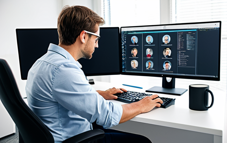 사이버 보안 자동화 도구의 다중 인증 - **

A software engineer, fully clothed in a casual but professional office setting, working on a com...