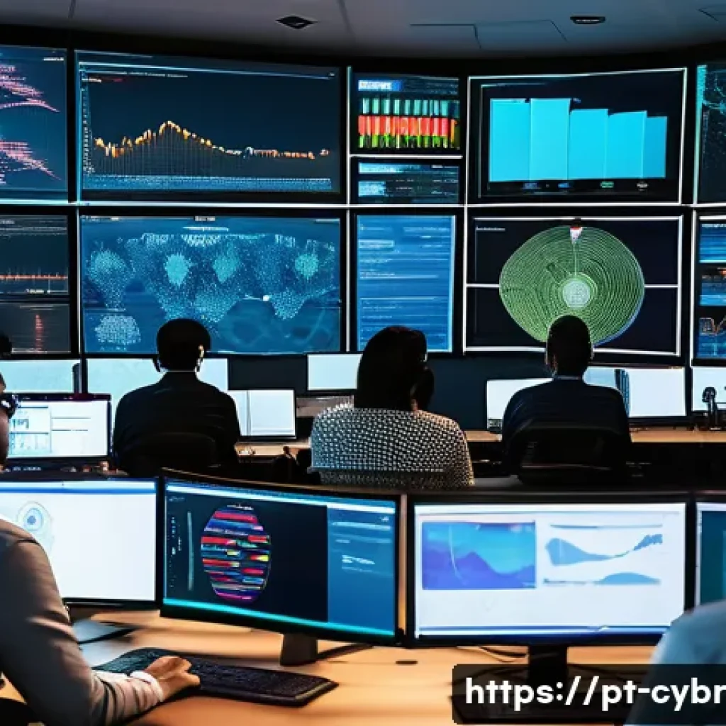 사이버 보안 자동화 도구의 필수 요소 - A high-tech cybersecurity operations center in São Paulo, Brazil, showing a diverse team of professi...
