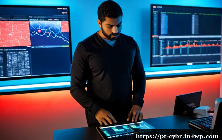 Home 17 사이버 보안 자동화 도구의 위험 요소 분석 - Photorealistic Brazilian cybersecurity analyst in a modern São Paulo office, studying an automated s...