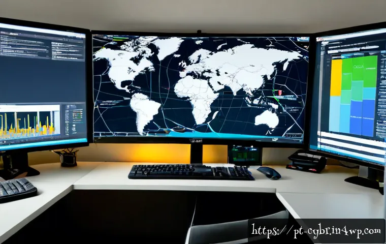 Home 17 사이버 보안 자동화 도구의 네트워크 보안 - Photorealistic cybersecurity automation workspace in a modern São Paulo office, Brazilian IT profess...