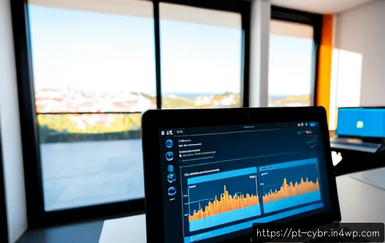 사이버 보안 자동화 도구의 위협 탐지 기능 - Photorealistic cybersecurity automation scene in a modern Lisbon office, diverse Portuguese security...